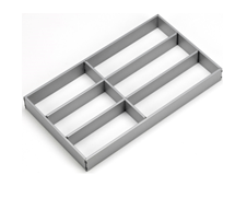 Schubkasteneinteilung mit Rahmen mit zwei oder sechs Fächer