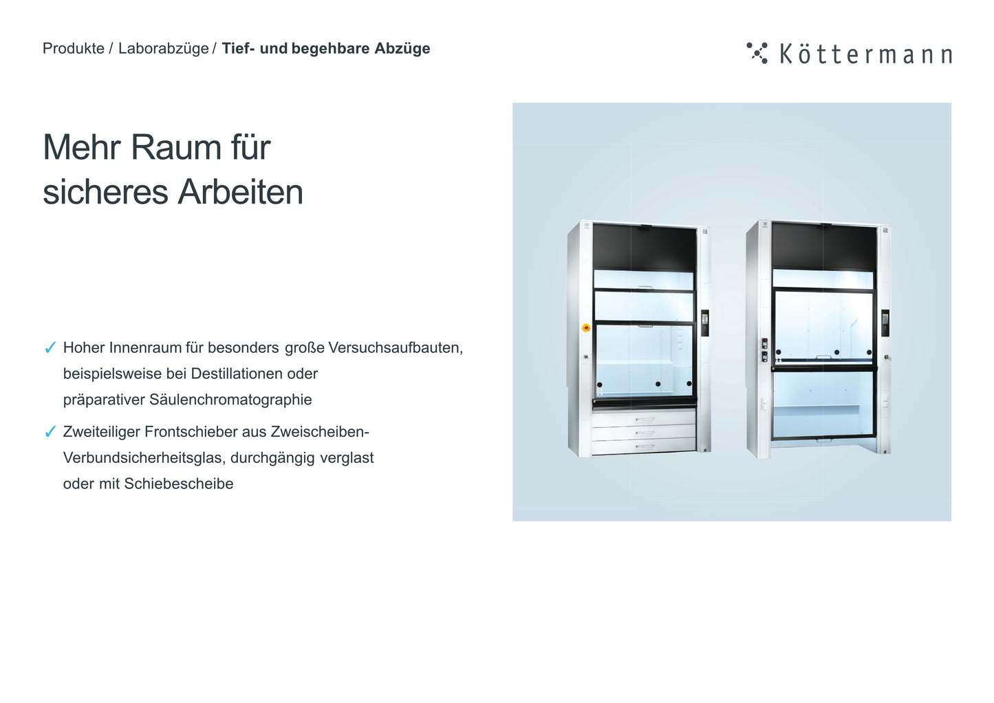 Begehbare und Tiefabzüge