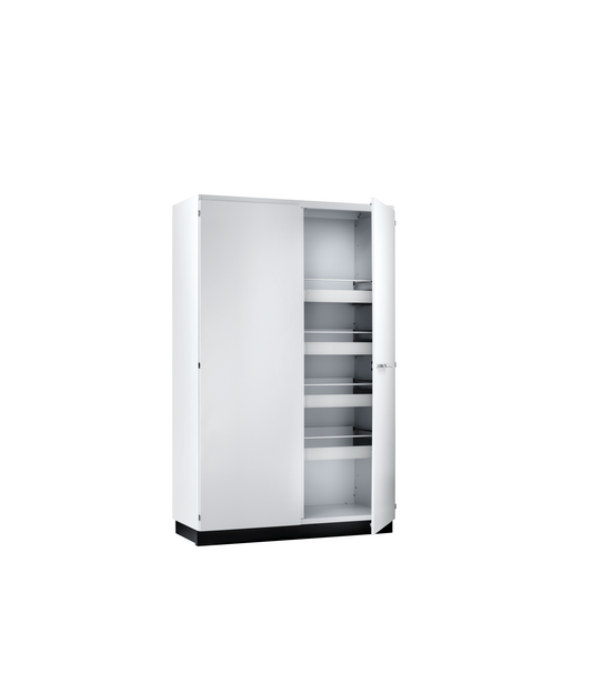 Laborhochschrank mit zwei Türen und vier innenliegende Schubkästen